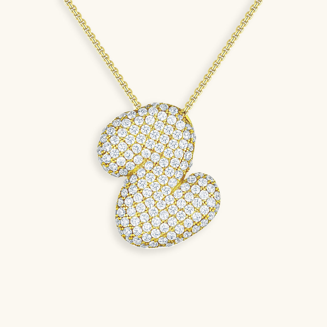 Gold & Silver Plated Initial Necklace A–Z with Crystals