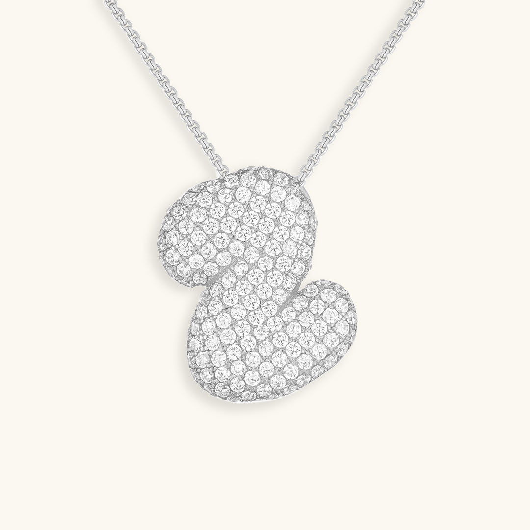 Gold & Silver Plated Initial Necklace A–Z with Crystals
