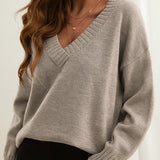 Mila Women’s Sweater – V-Neck Long Sleeve Knit Pullover