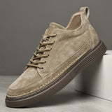 Elias Men’s Casual Sneakers – Suede Lace-Up Low-Top Shoes