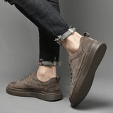 Elias Men’s Casual Sneakers – Suede Lace-Up Low-Top Shoes