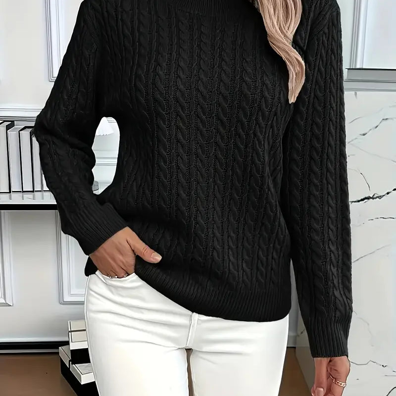 Bella Women’s Sweater – Classic Cable Knit Pullover