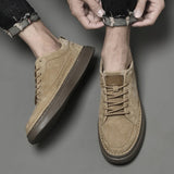 Elias Men’s Casual Sneakers – Suede Lace-Up Low-Top Shoes