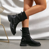 Ella Women’s Ankle Boots – Knit Sock Design with Buckle Straps