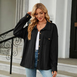 Clara Women’s Button-Up Knit Shirt – Long Sleeve Casual Top