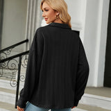 Clara Women’s Button-Up Knit Shirt – Long Sleeve Casual Top