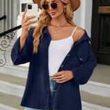 Clara Women’s Button-Up Knit Shirt – Long Sleeve Casual Top