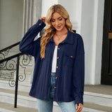 Clara Women’s Button-Up Knit Shirt – Long Sleeve Casual Top