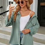 Clara Women’s Button-Up Knit Shirt – Long Sleeve Casual Top