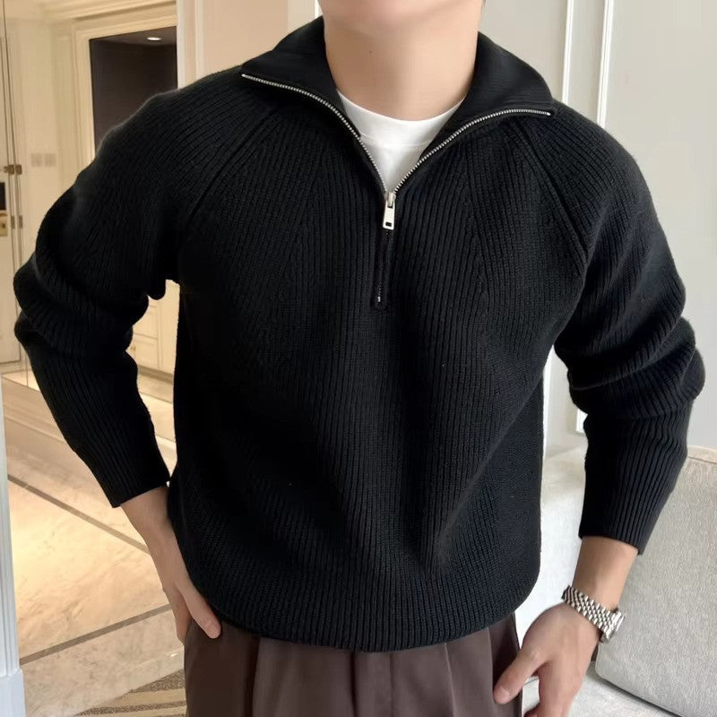 Ethan Men’s Sweater – Half-Zip Knitted Pullover