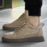 Elias Men’s Casual Sneakers – Suede Lace-Up Low-Top Shoes