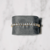 Gold Plated Tennis Bracelet with Round Crystal Stones