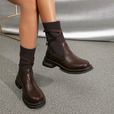 Ella Women’s Ankle Boots – Knit Sock Design with Buckle Straps
