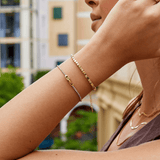 Gold Plated Beaded Bracelet with Adjustable Chain and Clasp