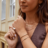 Gold Plated Beaded Bracelet with Adjustable Chain and Clasp