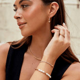Niyah Gold Bracelet with White Crystals