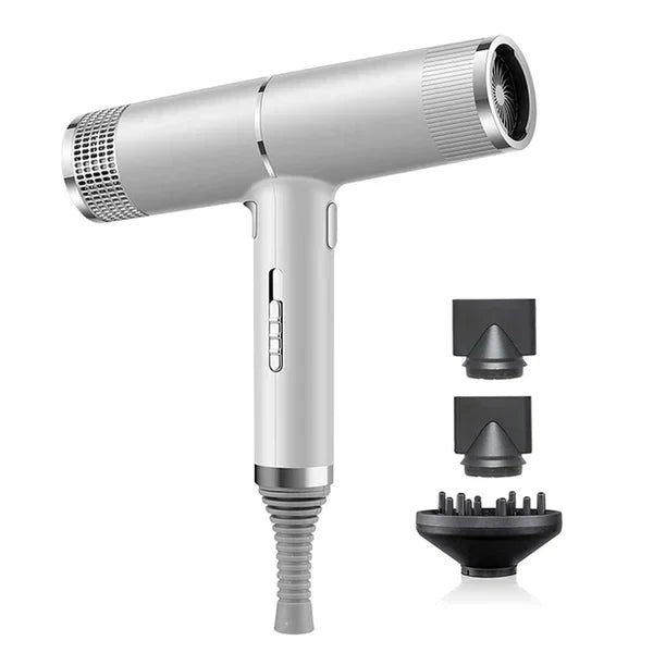 Professional Ionic Hair Dryer with Diffuser & Nozzle Attachments – Lightweight Design