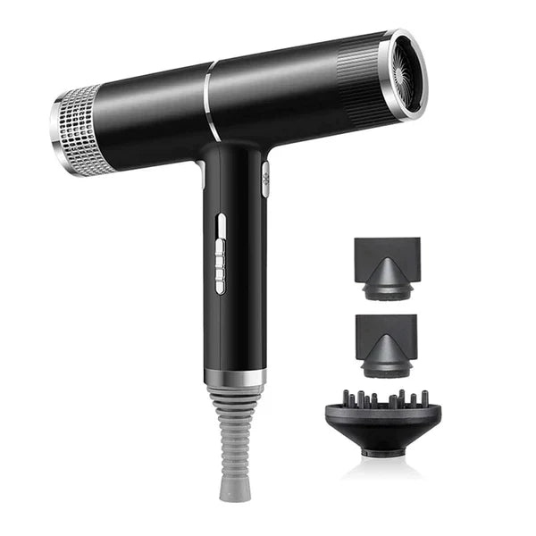 Professional Ionic Hair Dryer with Diffuser & Nozzle Attachments – Lightweight Design