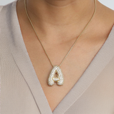 Gold & Silver Plated Initial Necklace A–Z with Crystals