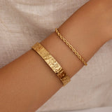 Gold Plated Rope Chain Bracelet with Adjustable Clasp