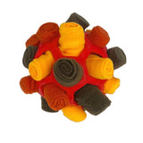 Interactive Dog Treat Ball – Foraging Toy with Hidden Fabric Pockets