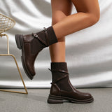 Ella Women’s Ankle Boots – Knit Sock Design with Buckle Straps